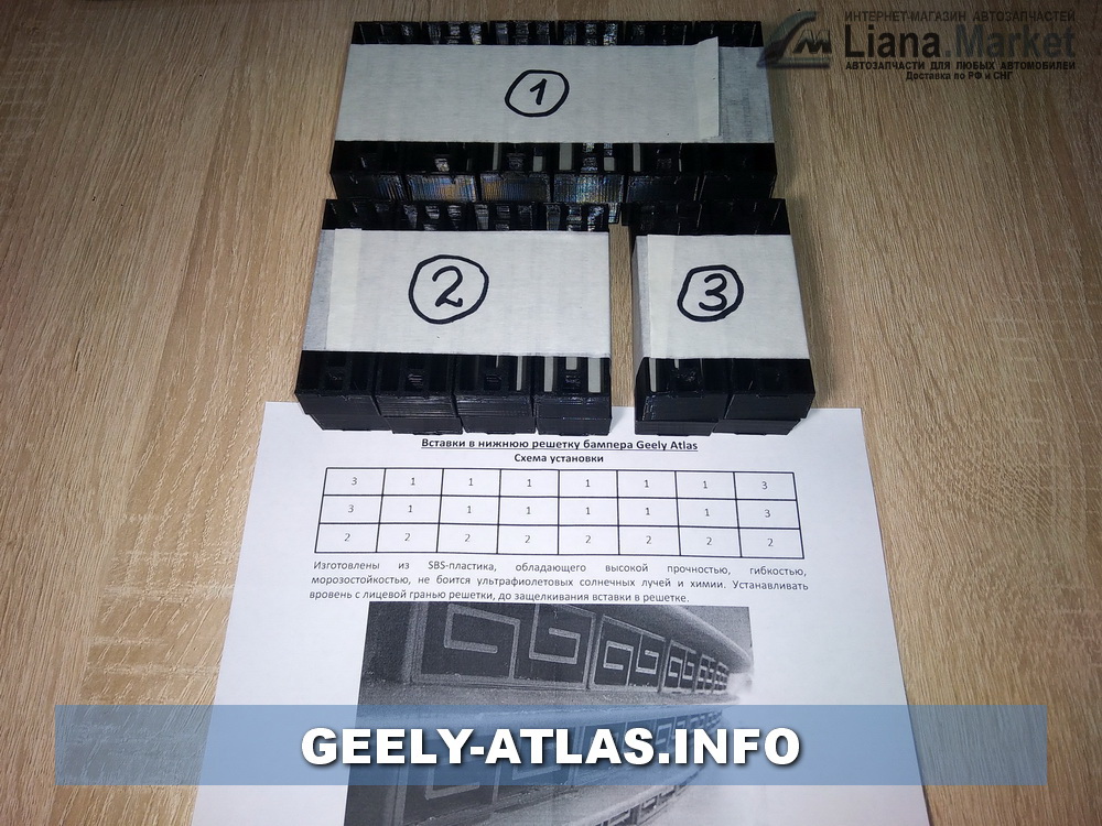 ФОТО Geely-Atlas.Info VGANS Вставки нижние в бампер Geely At